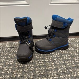 Kids 3M Thinsulate Blue and Gray Winter Boots